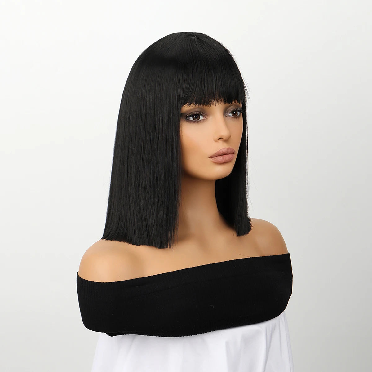 Short Straight Bob Wig with Bangs for Women