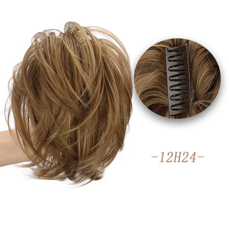 Short Layered Straight Claw Clip Ponytail Extension for Women - 17