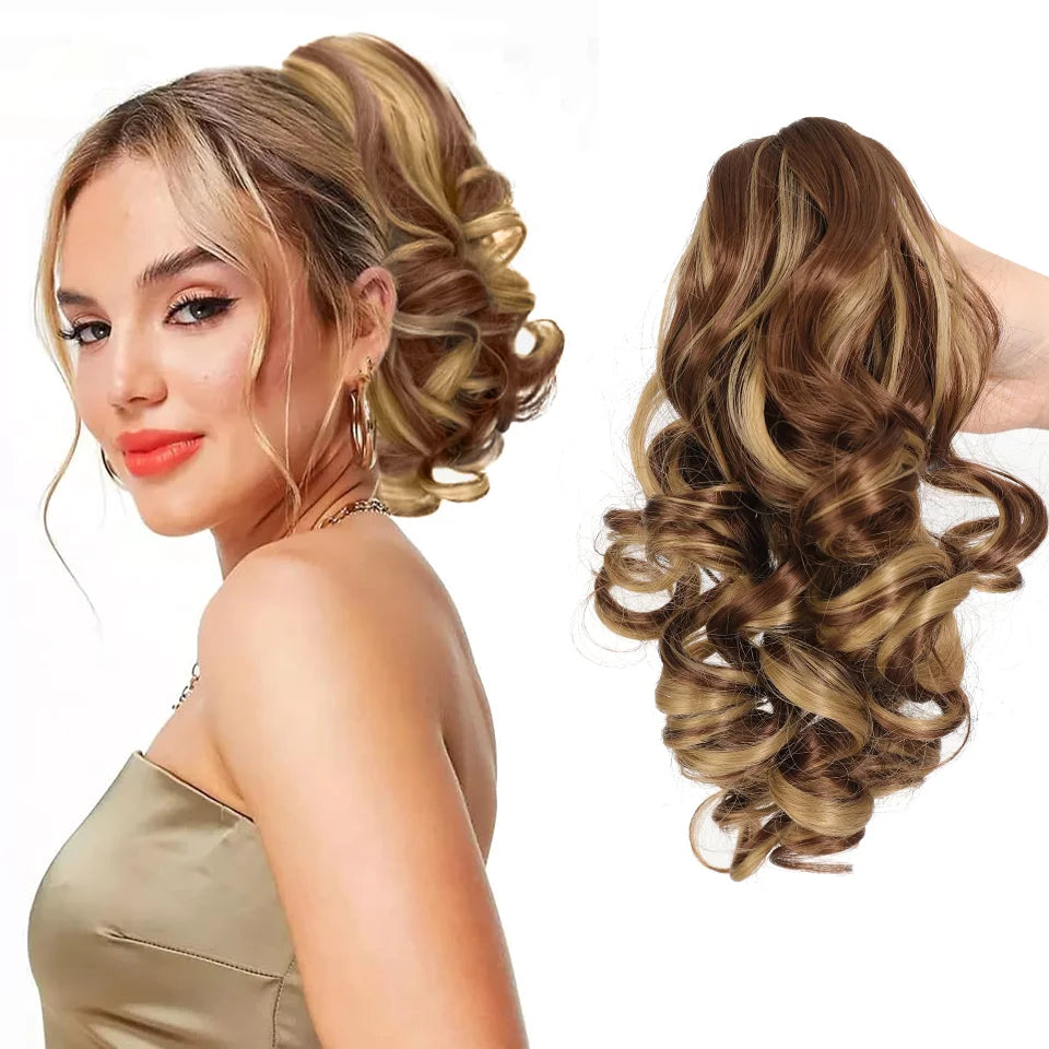 12 Inch Curly Claw Clip Ponytail Hair Extension for Women