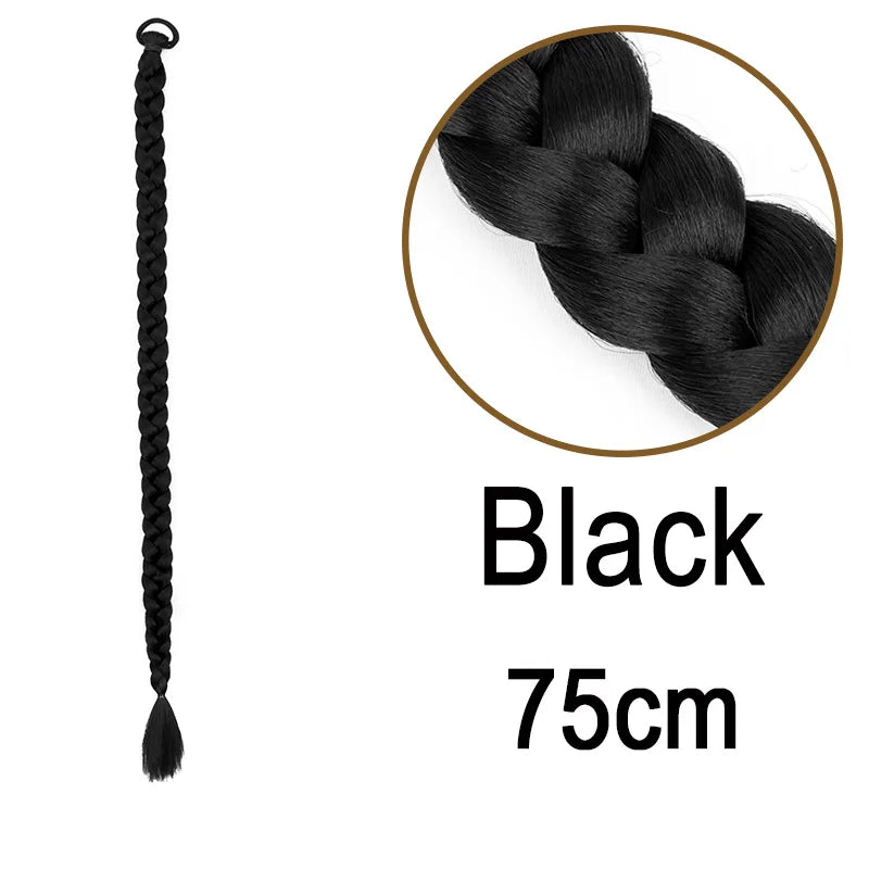 Long Braided Ponytail Extension for Women Synthetic Hairpiece - 12