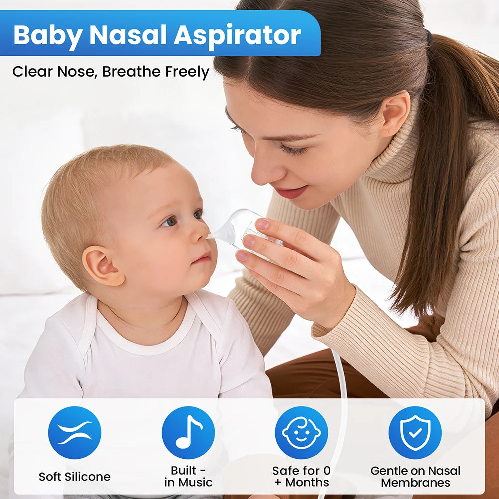 Electric Baby Nasal Aspirator with Music and Suction Control - 2