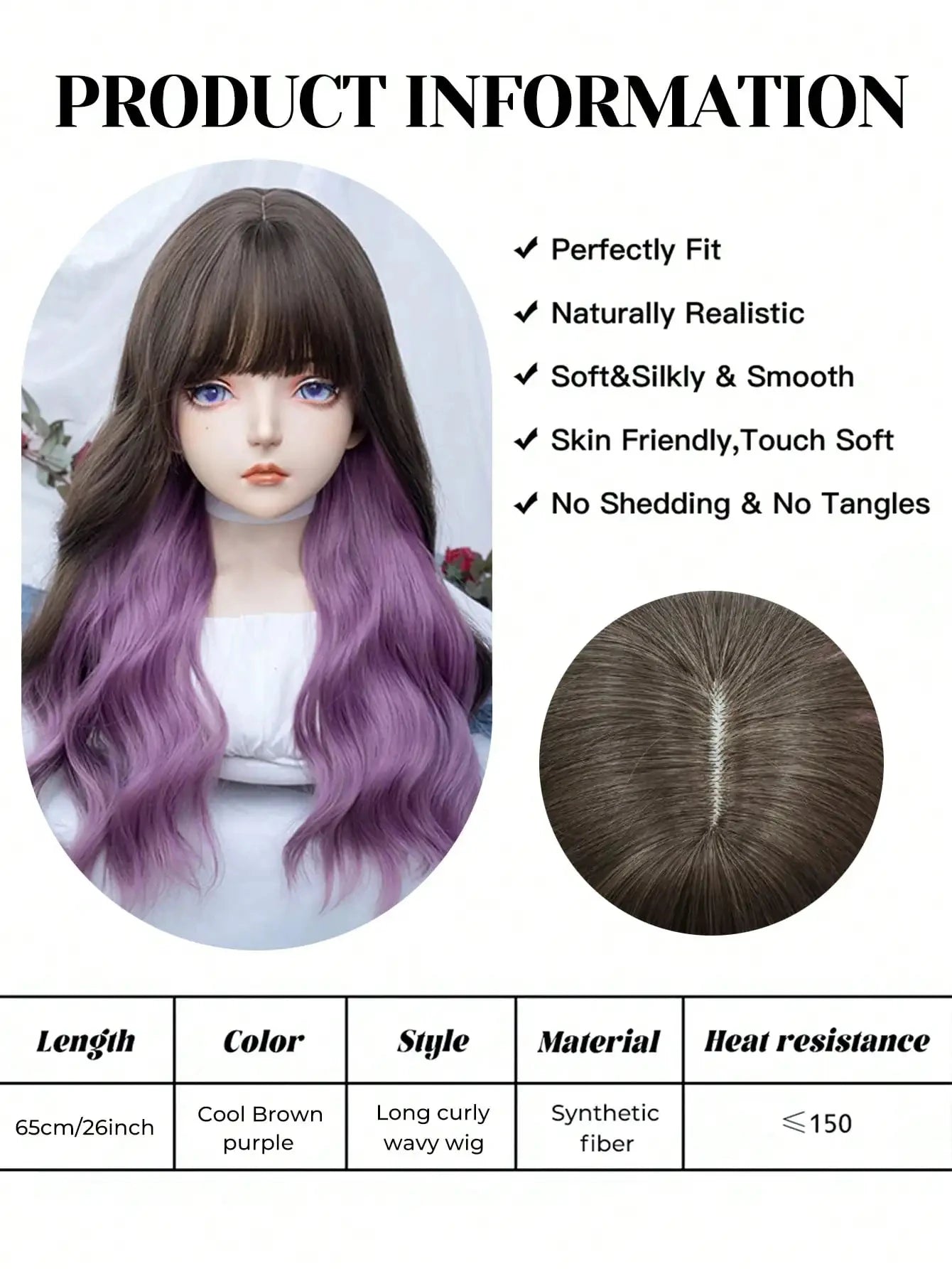 Long Deep Wave Lolita Wig with Bangs - 9