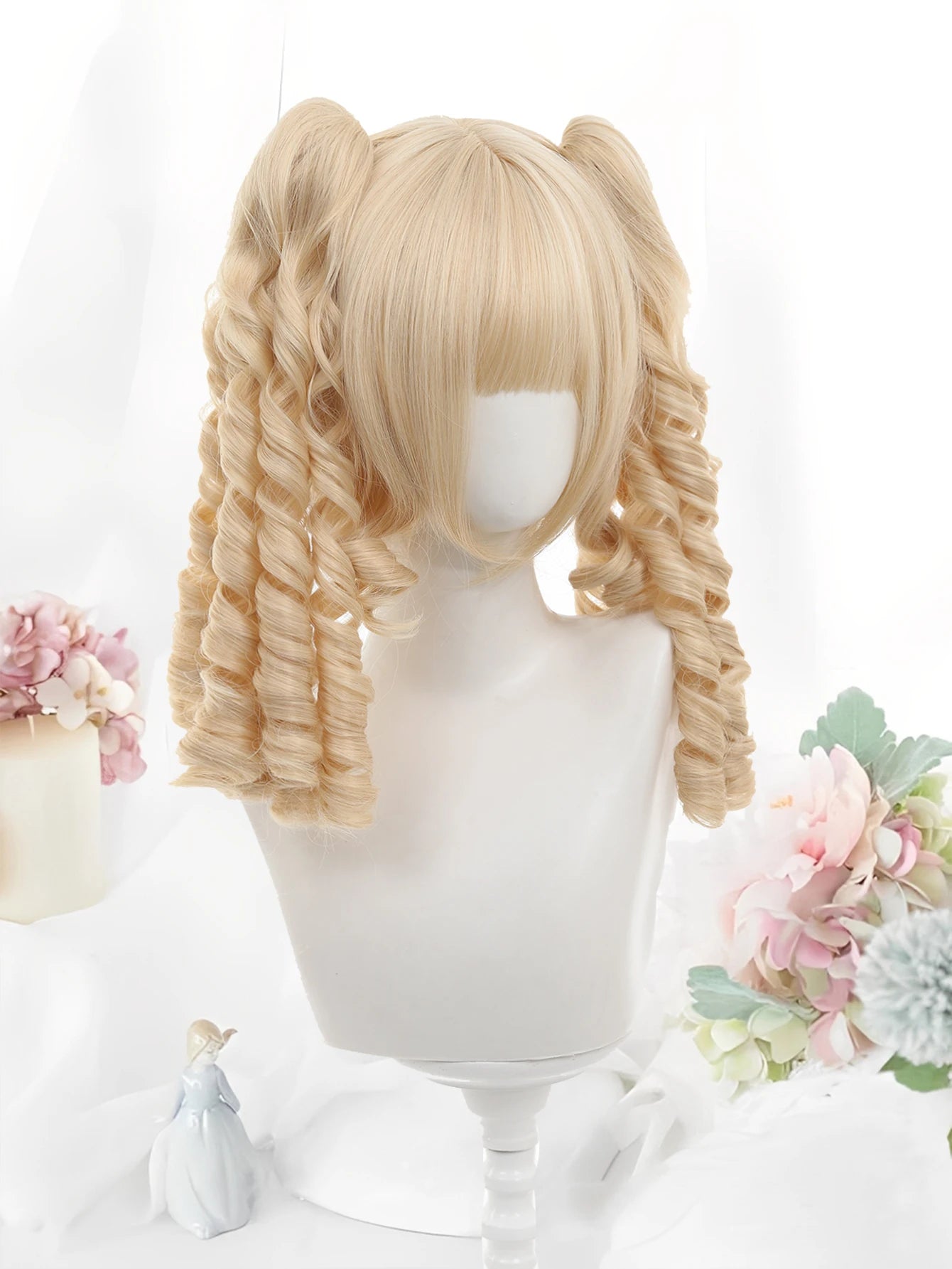 Long Wavy Blonde Cosplay Wig with Bangs - 2