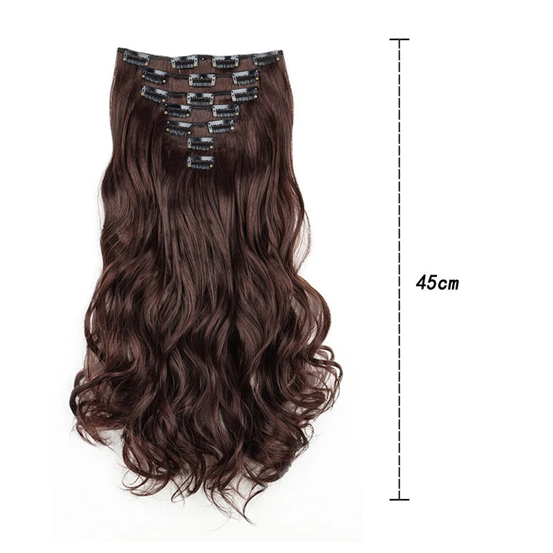 18-Inch Wavy Clip-In Hair Extensions for Voluminous Styles - 2