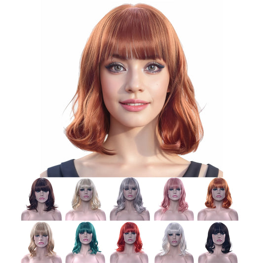 Short Wavy Synthetic Wig for Daily Wear and Cosplay