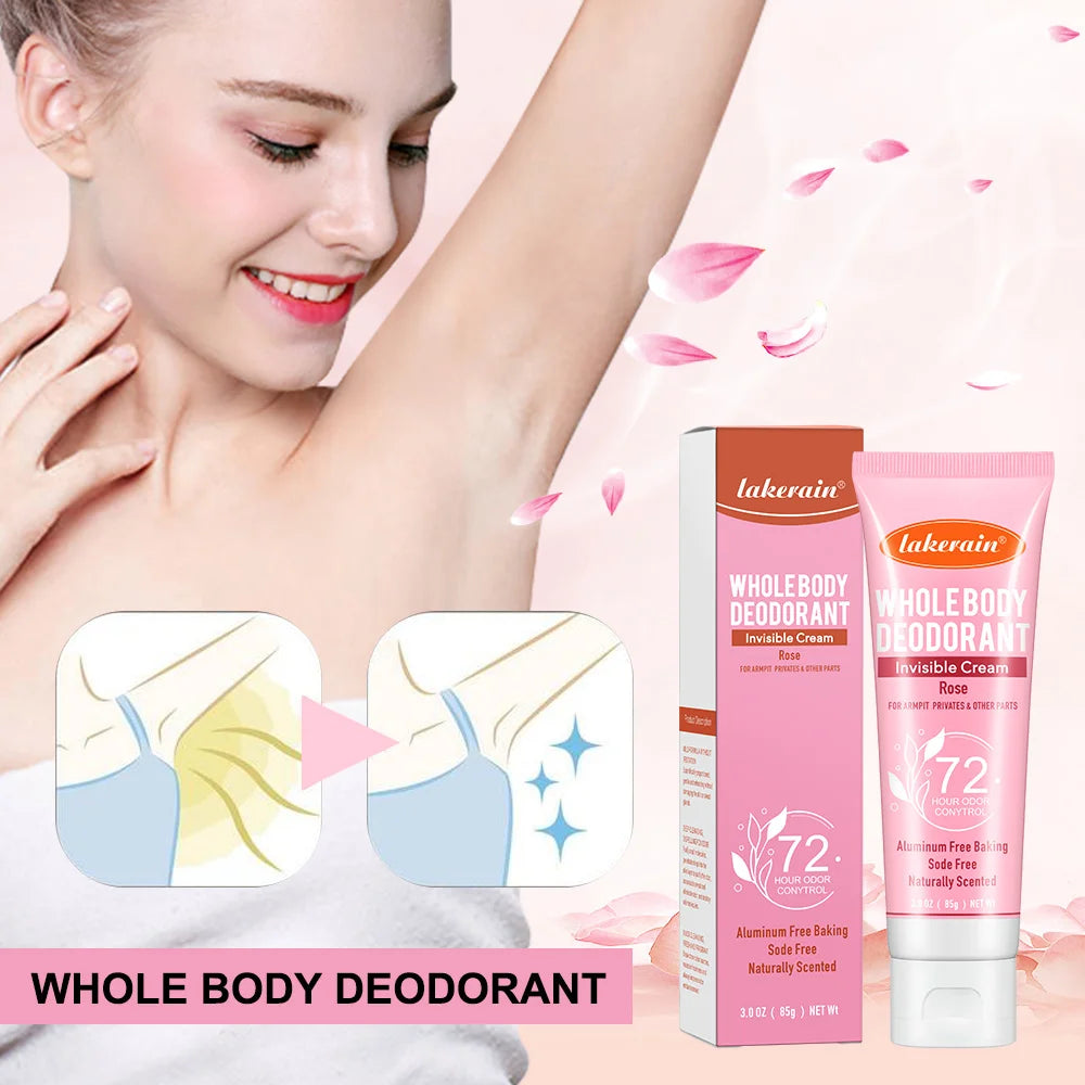 72-Hour Invisible Whole Body Deodorant Cream for All-Day Freshness