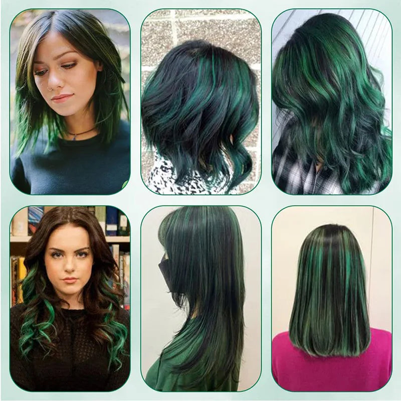 22 Inch Green Clip-In Hair Extensions for Parties