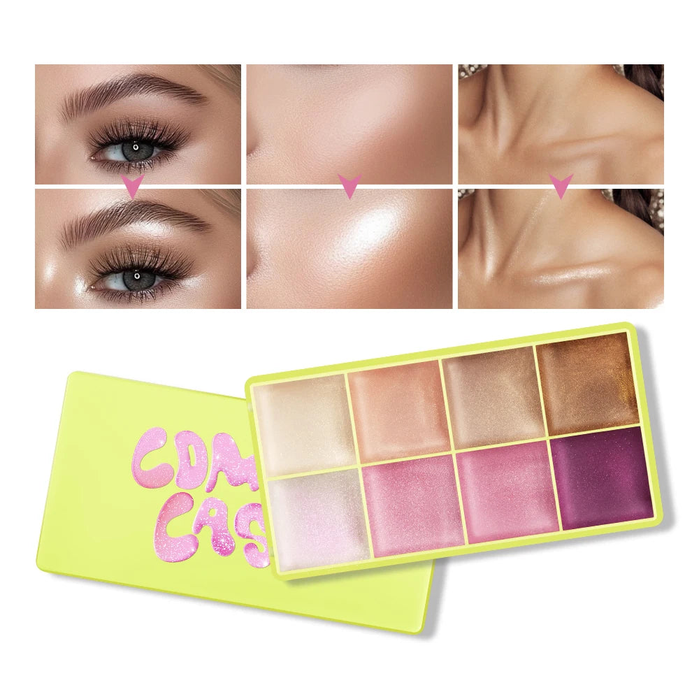 Cream Highlighter and Contour Palette for Radiant Facial Sculpting - 1