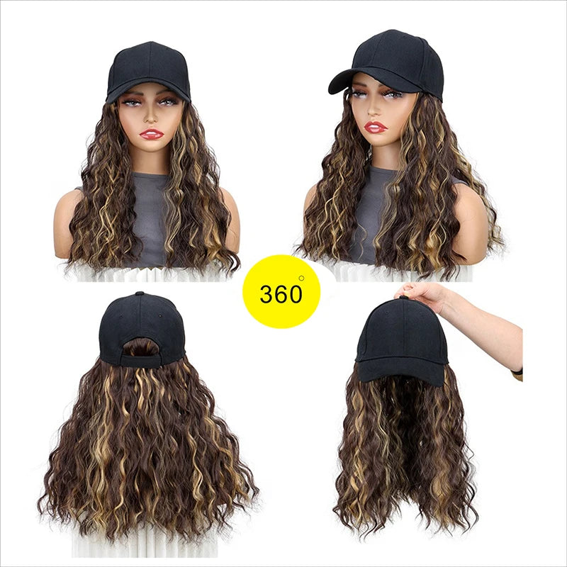 Wavy Curly Hair Baseball Cap Wig for Effortless Daily Styling - 5