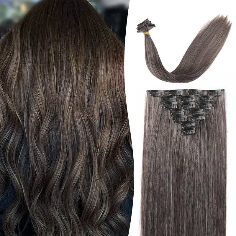 22-Inch Clip-In Long Straight Hair Extensions