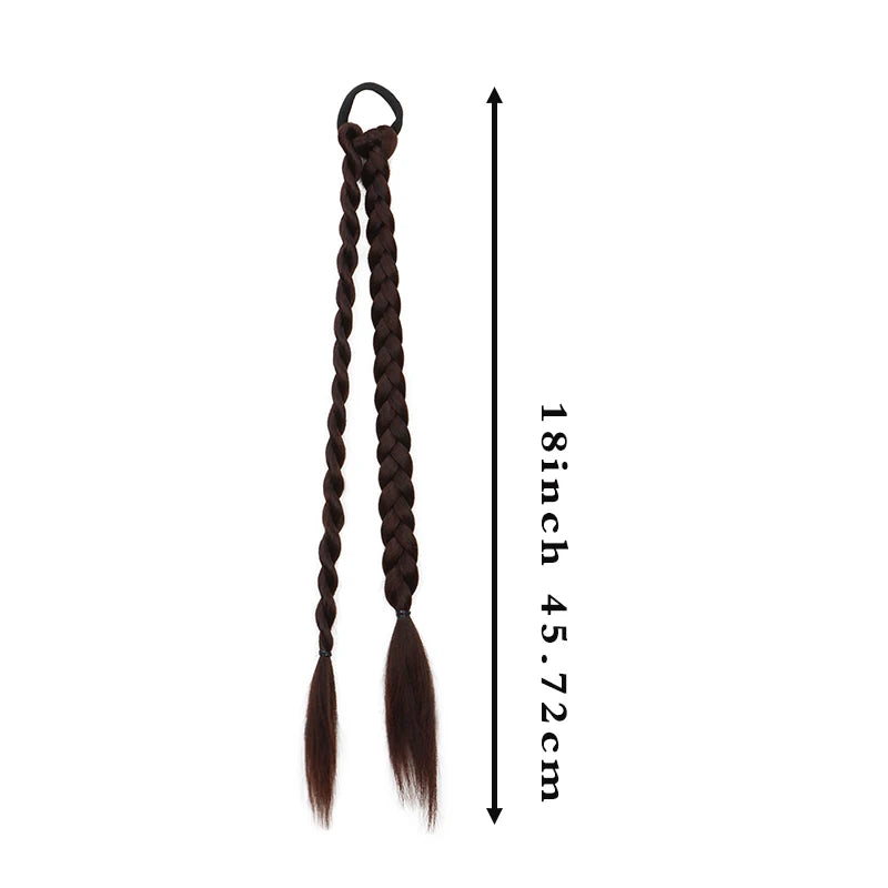 Synthetic Braided Hair Extensions Ponytail Holder for Women