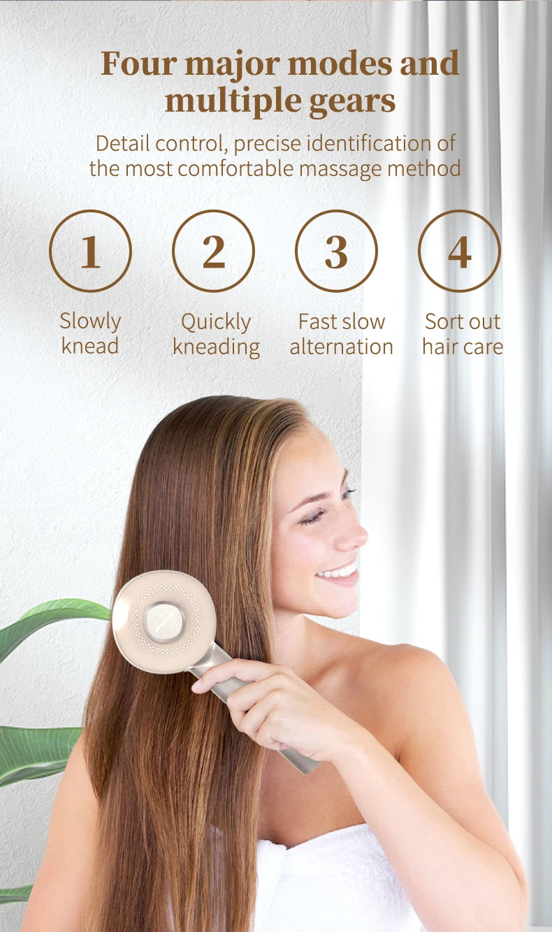 Electric Scalp Massage Comb with Red Light Therapy and Serum Applicator
