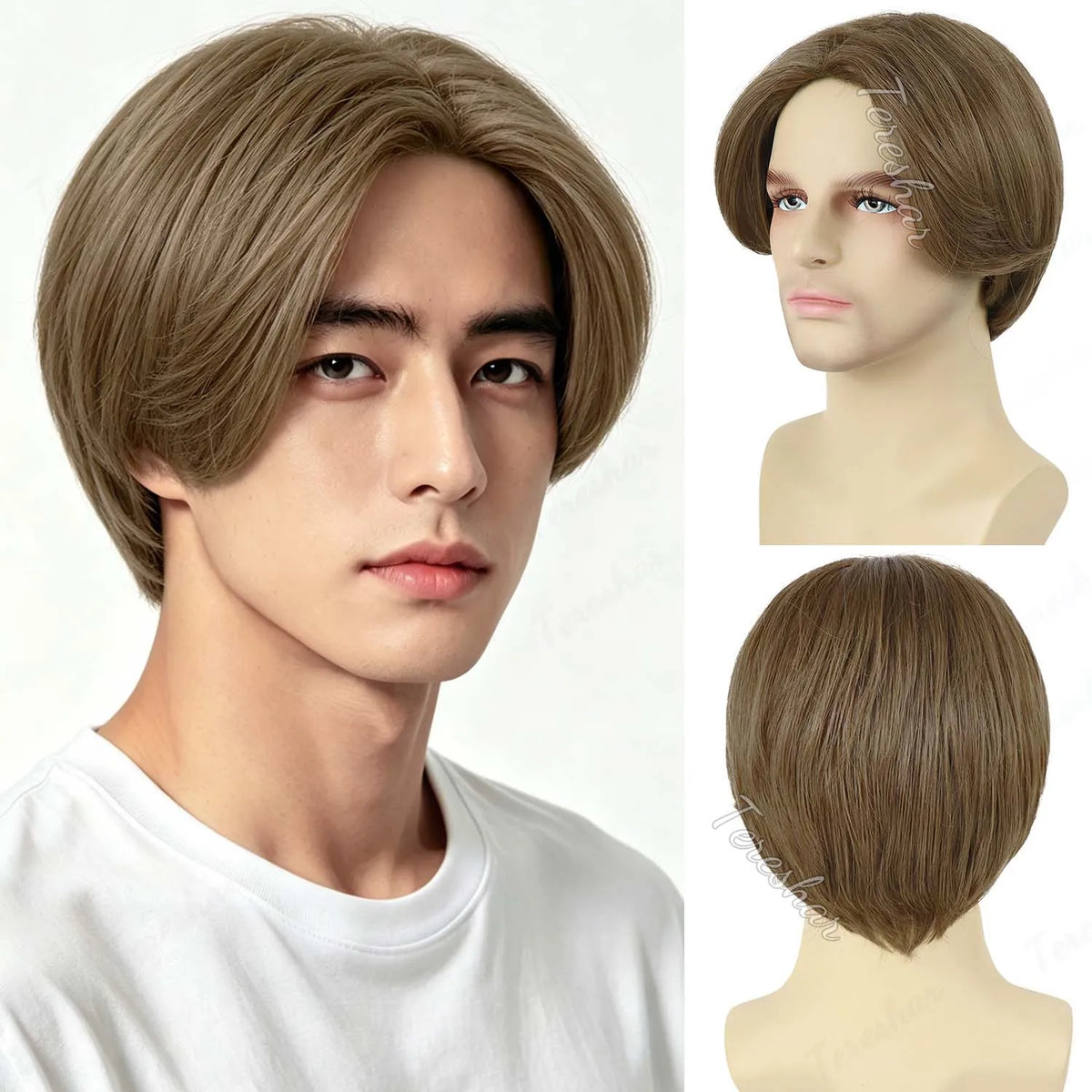 Short Straight Layered Wig for Men for Daily Wear and Cosplay Parties