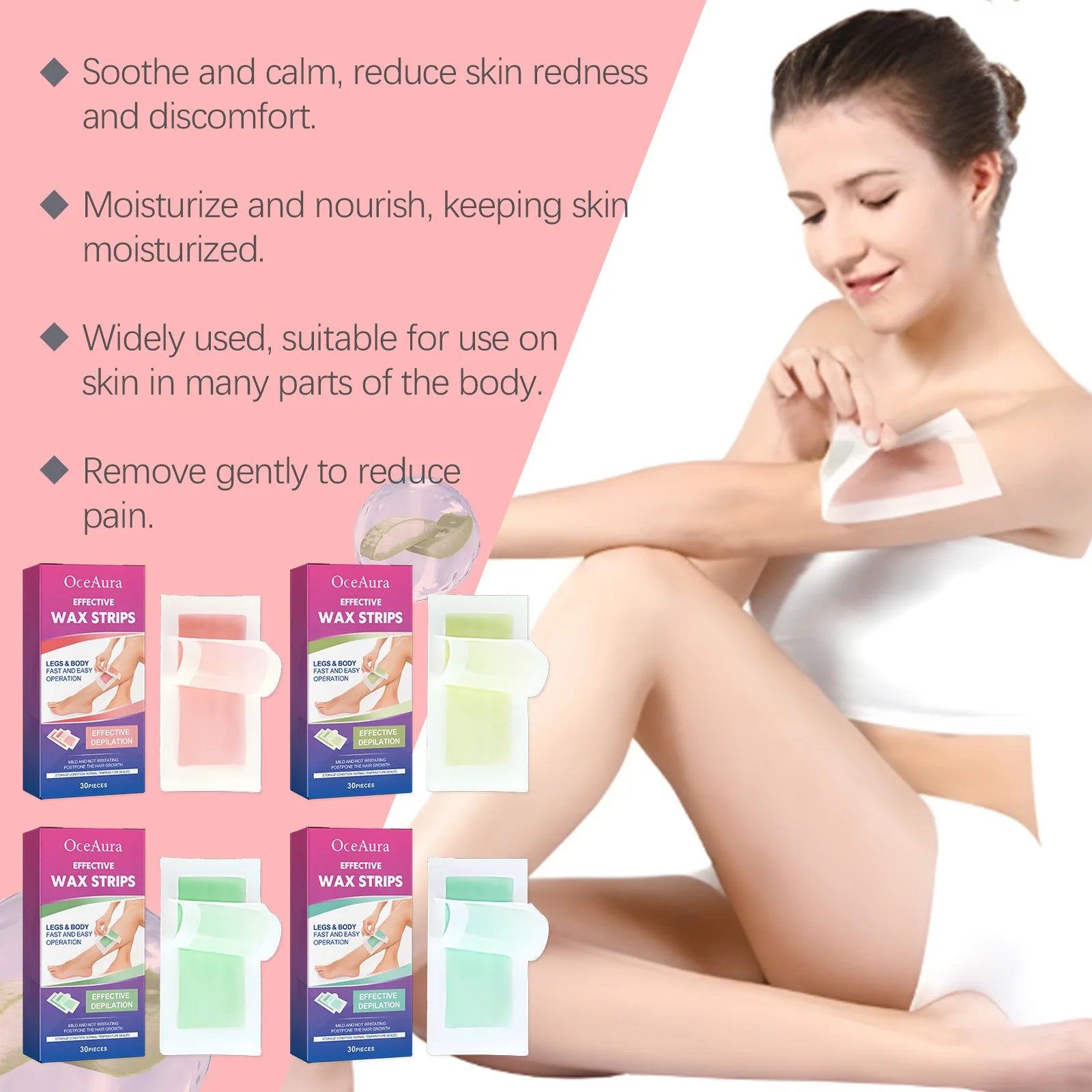 Pain-Free Full Body Hair Removal Wax Strips for Smooth Skin - 14