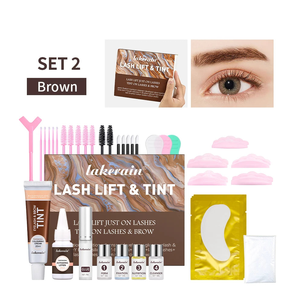 Professional Eyelash and Eyebrow Lift and Tint Kit for Home Salon Use - 18