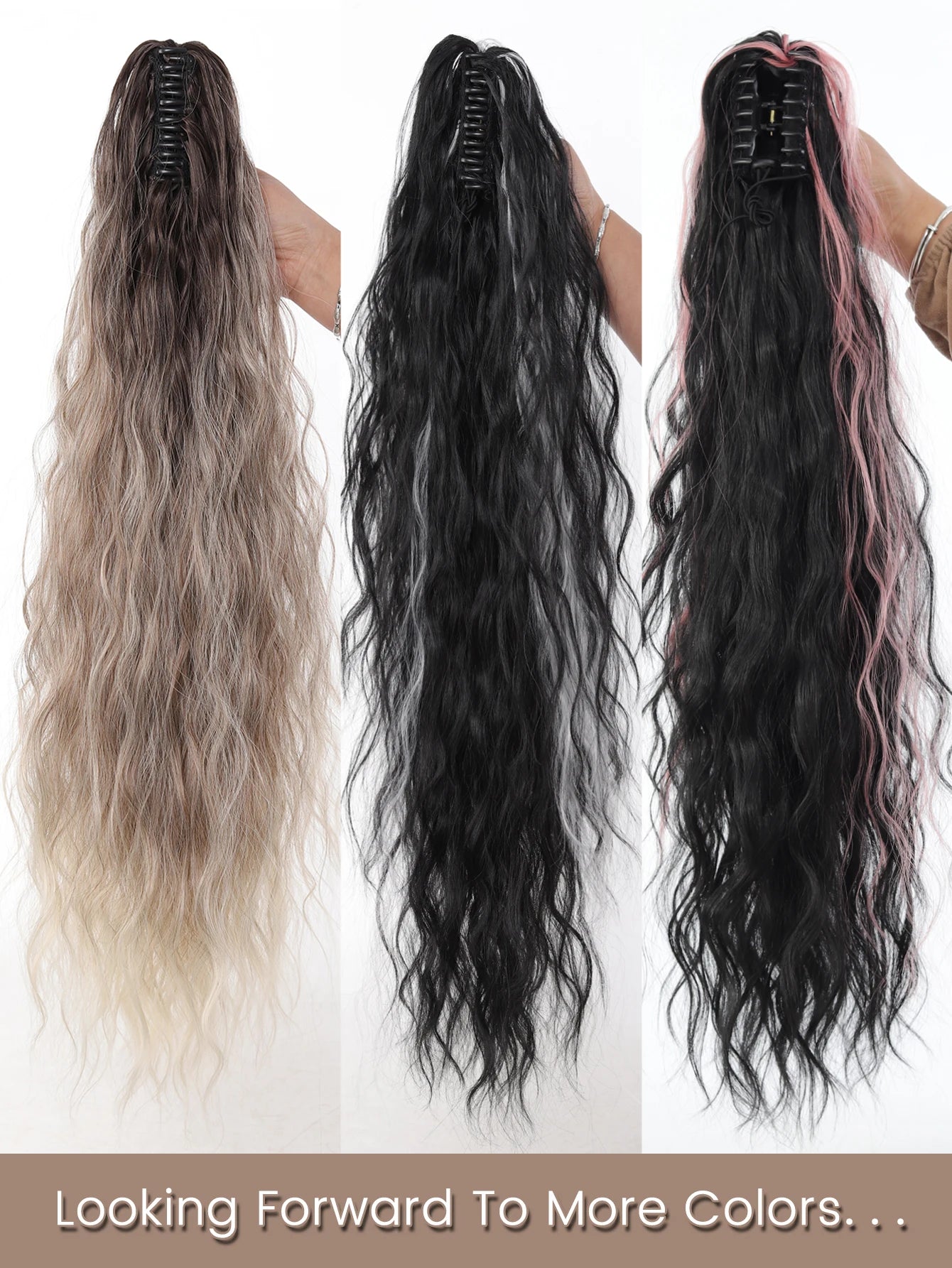 26-Inch Curly Wavy Claw Clip Ponytail Extension - 16