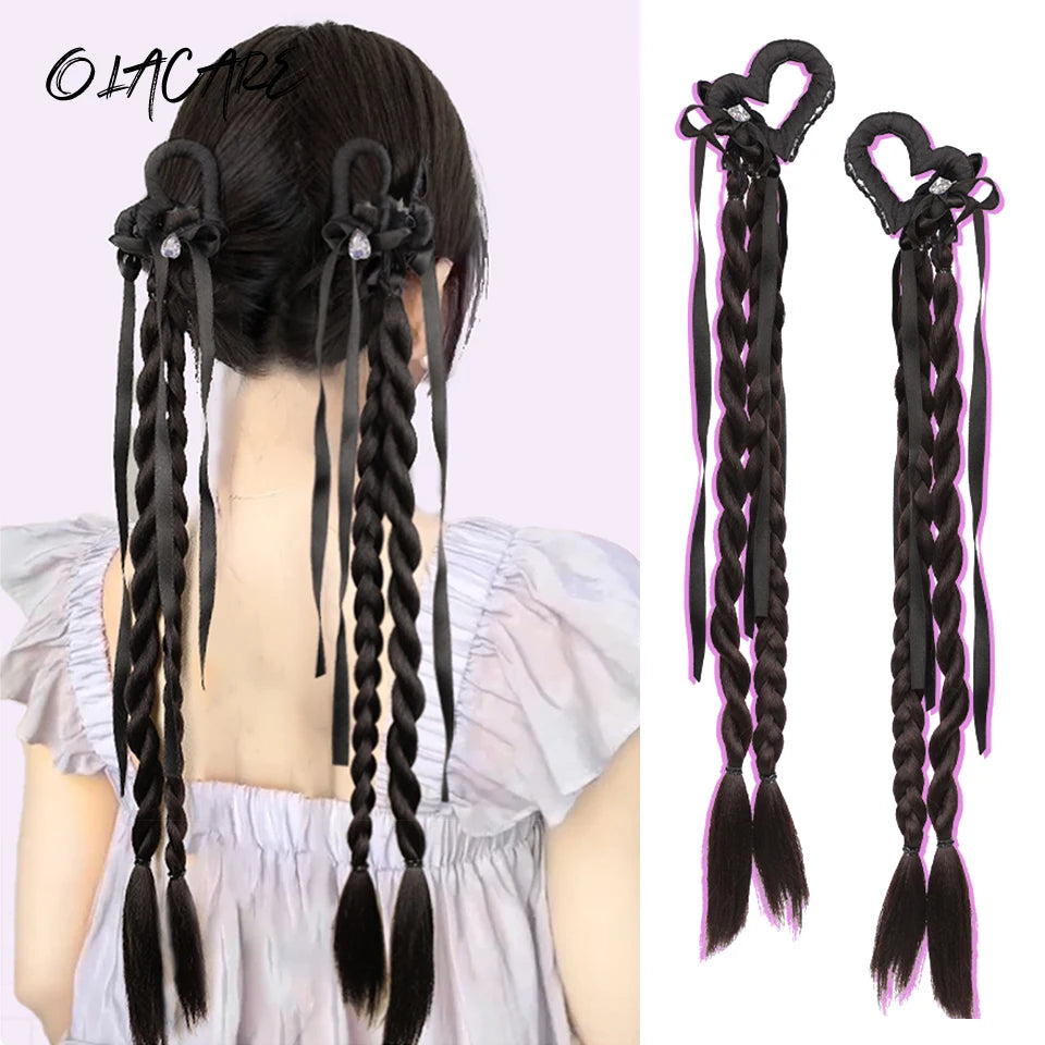 Long Clip-In Bubble Braid Ponytail Hair Extension for Daily Styling