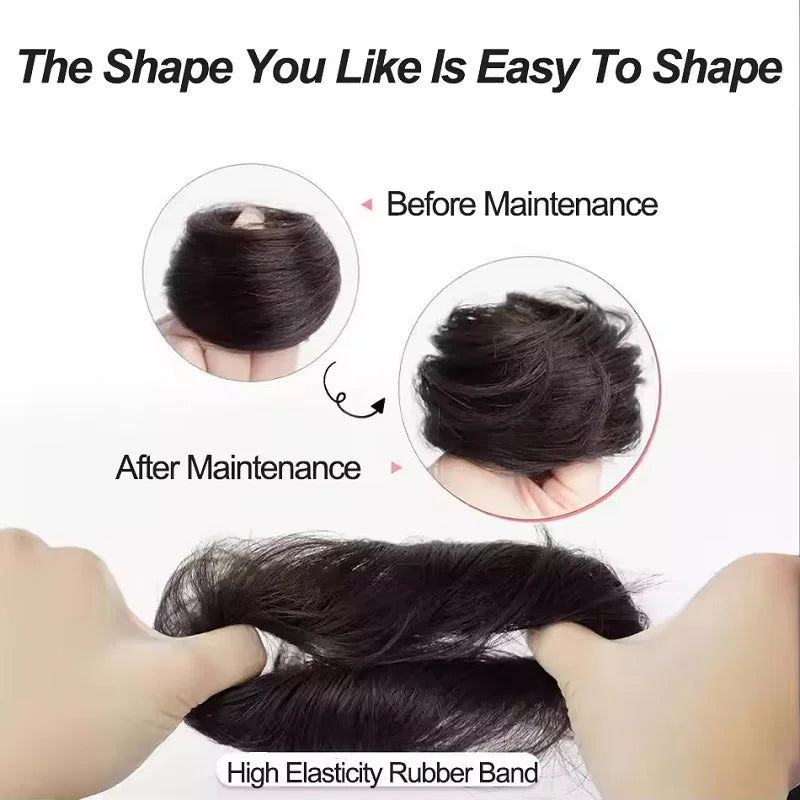 Messy Bun Hair Extension Scrunchie for Quick Natural Hairstyles - 3