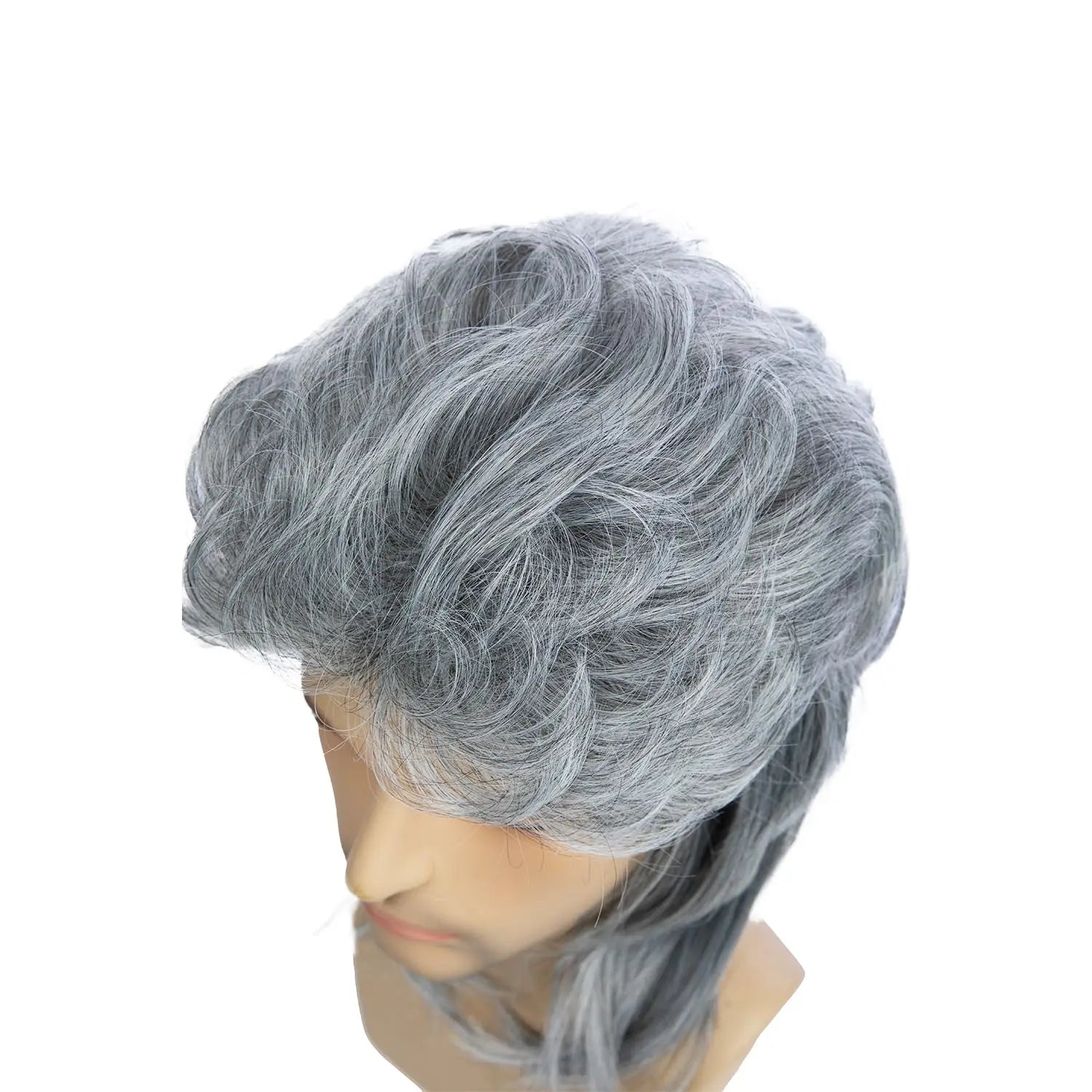 Silver Grey 80s Rocker Mullet Wig for Men - 6