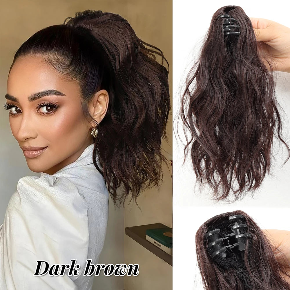 Short Curly Claw Clip Ponytail Hair Extension for Instant Volume - 21