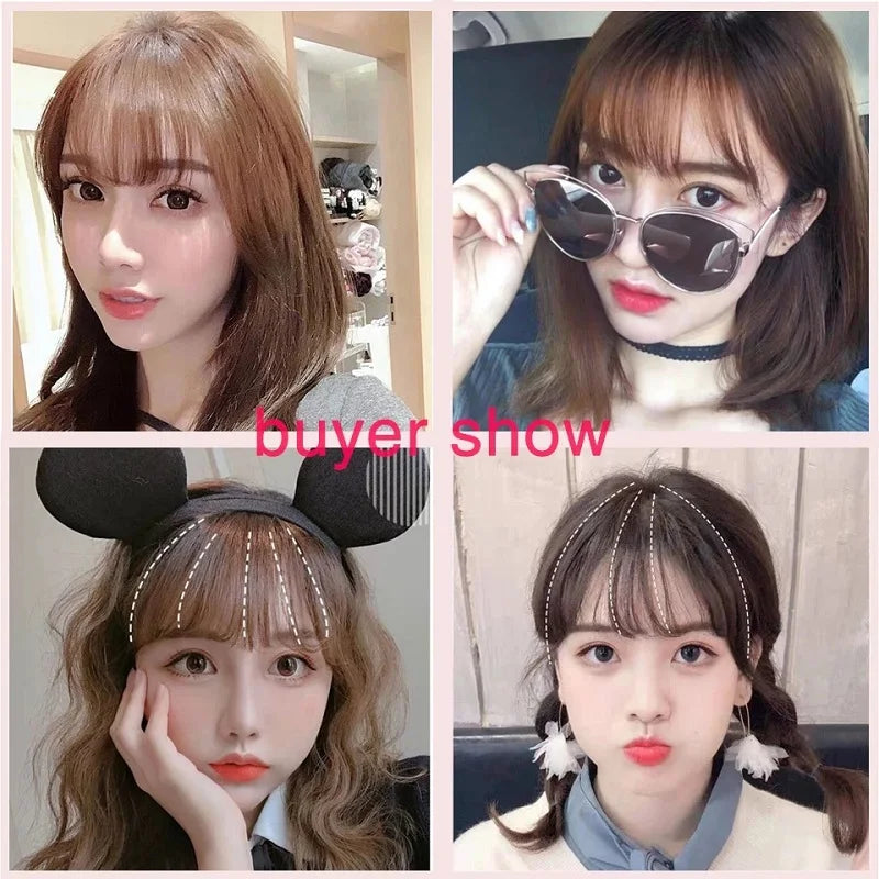Clip-In Invisible Synthetic Hair Bangs for Instant Fringe Styling - 6