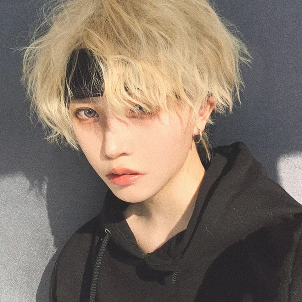 Short Mullet Anime Cosplay Wig with Bangs - 18