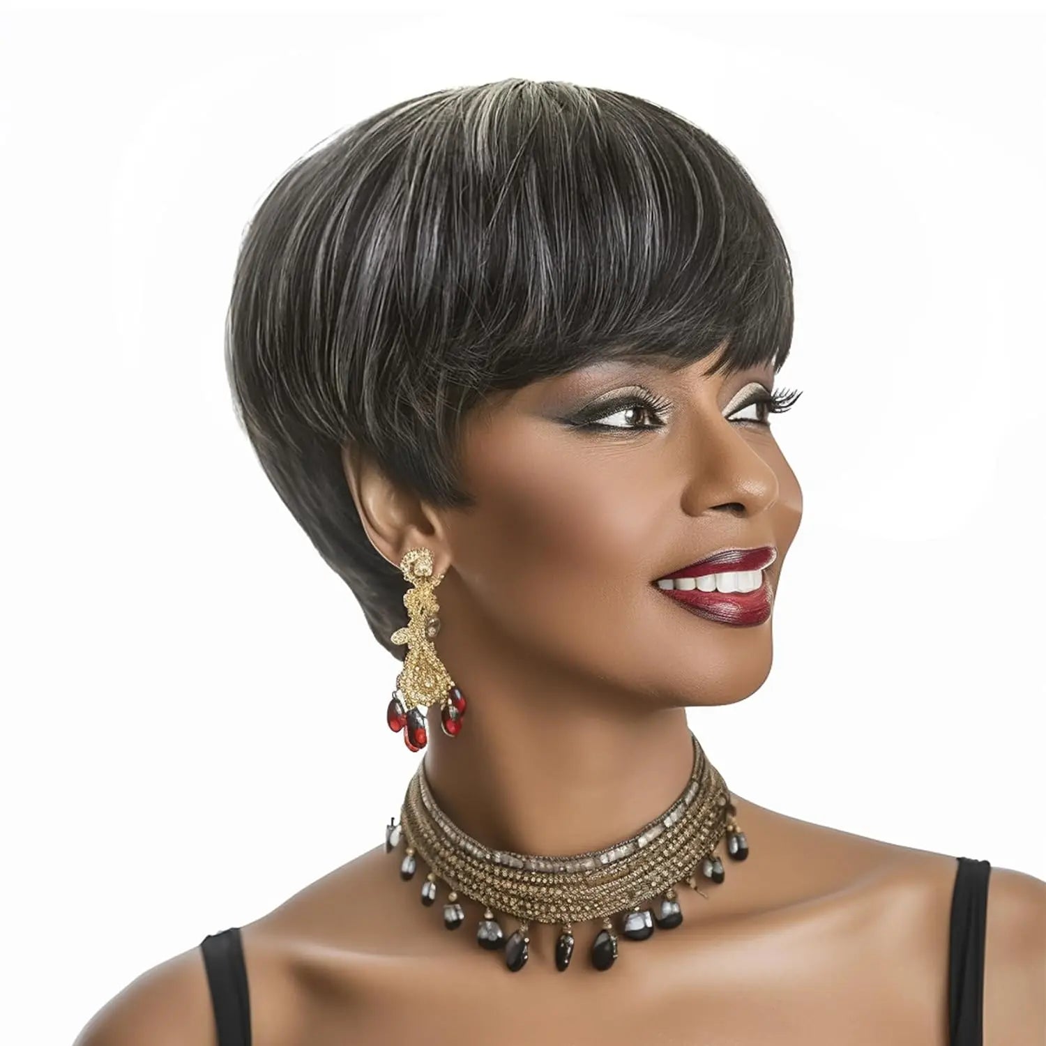 Short Red Pixie Cut Synthetic Wig for Daily Wear - 12