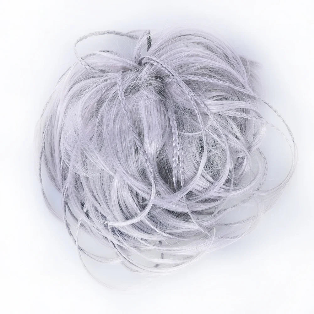 Synthetic Messy Bun Hair Scrunchie for Quick Natural Volume - 15
