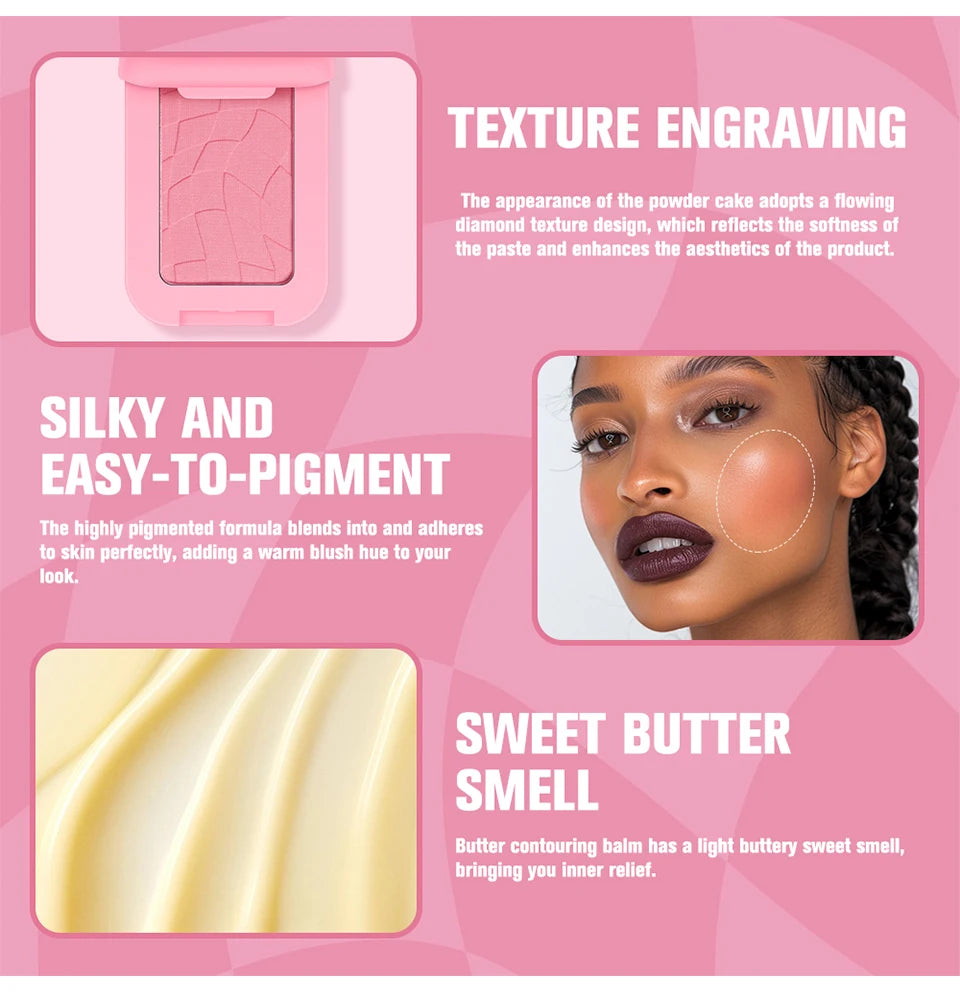 Soft Matte Butter Bronzer Powder for Sculpted and Natural Face Contouring - 21