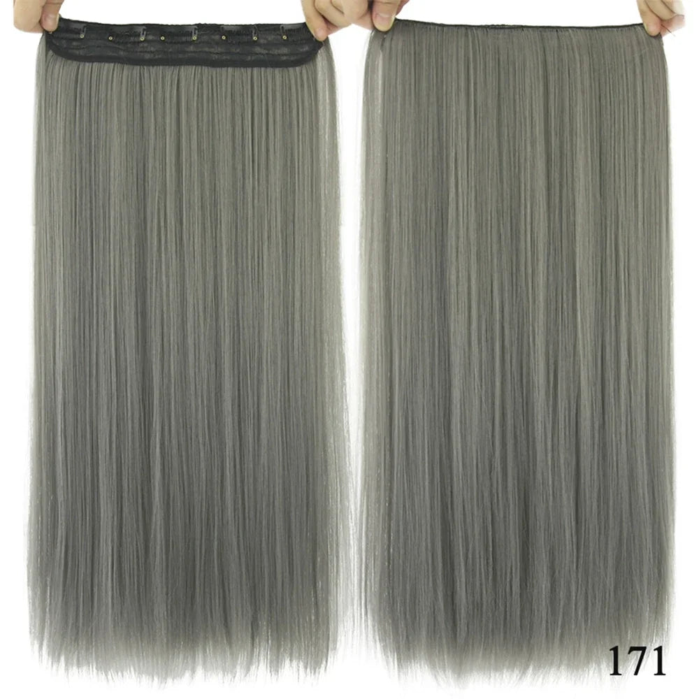 Straight Synthetic Clip-In Hair Extensions for Instant Volume