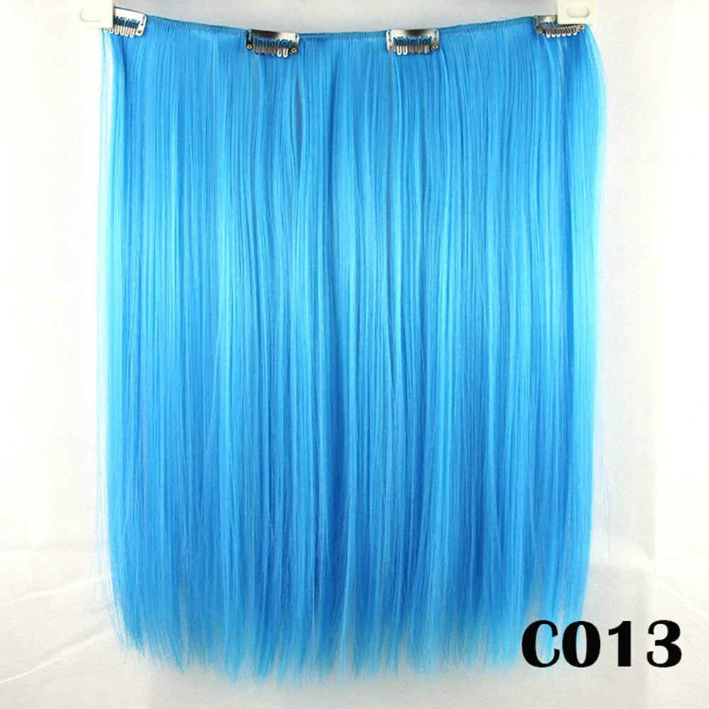 Synthetic Clip-In Straight Hair Extensions for Cosplay and Styling - 12