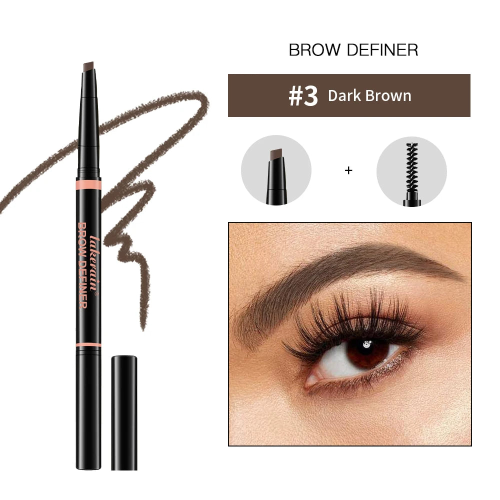 Waterproof Triangular Tip Eyebrow Pencil with Built-in Grooming Brush - 22