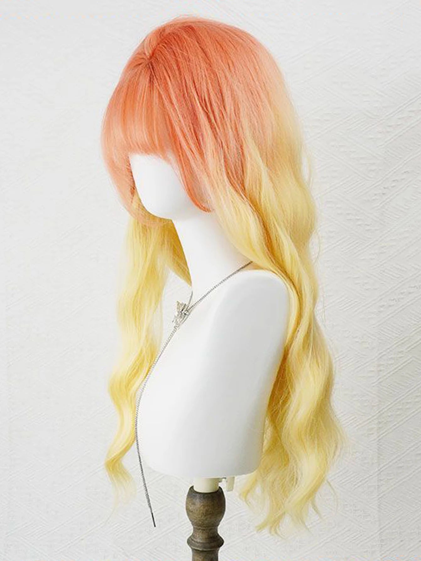 Long Orange and Yellow Ombre Wavy Wig for Daily Wear and Cosplay - 12