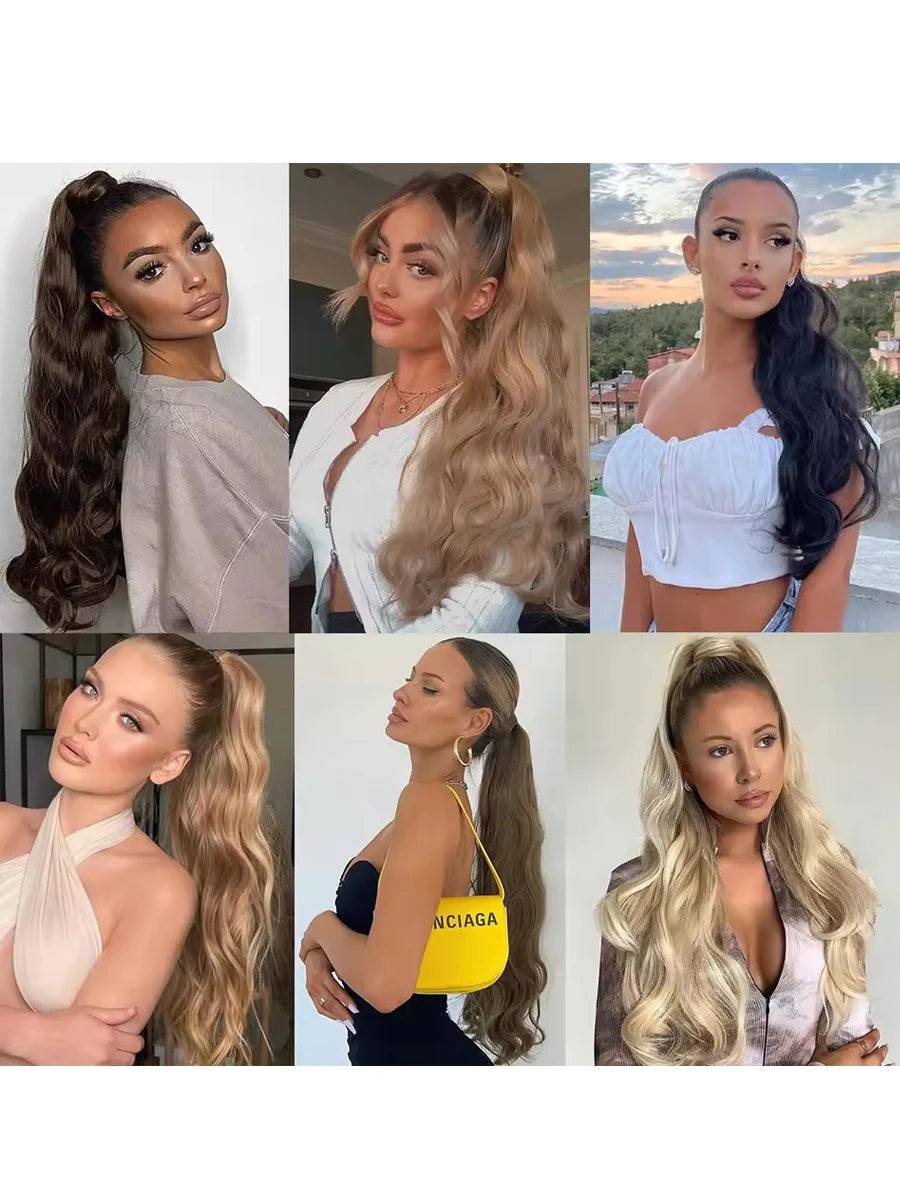 22-Inch Wavy Wrap-Around Ponytail Hair Extension