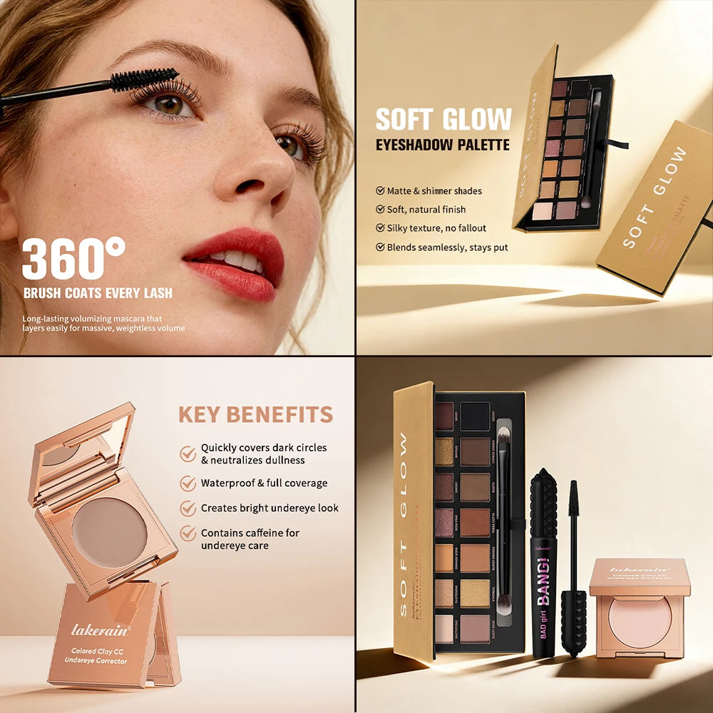 3-Piece Eye Makeup Kit for Flawless Coverage and Defined Lashes - 4