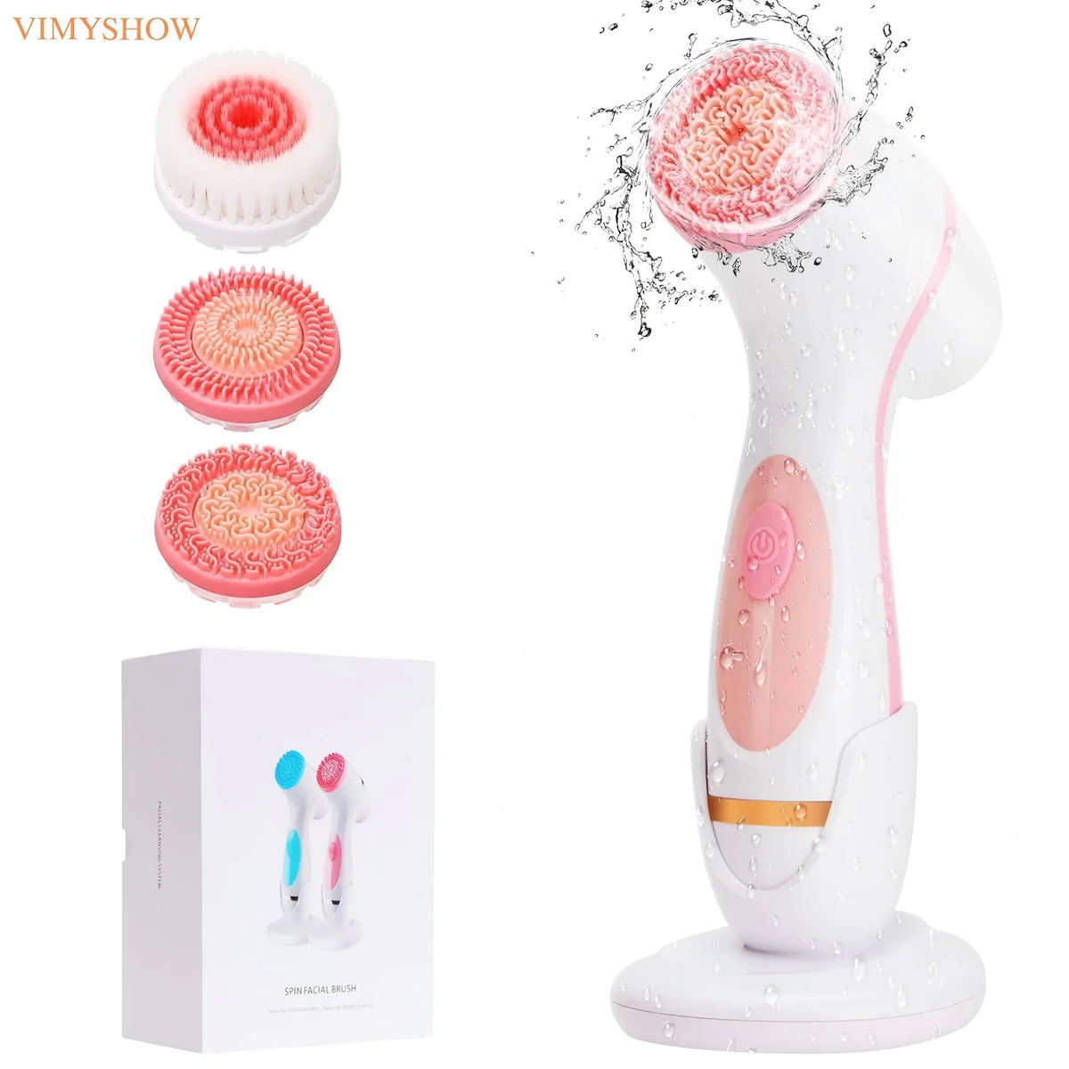 3-in-1 Waterproof Electric Facial Cleansing Brush for Deep Skin Exfoliation