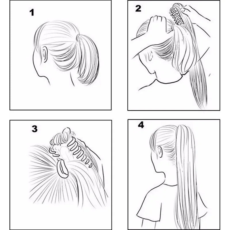 24-Inch Long Straight Claw Clip-On Ponytail Hair Extension - 5