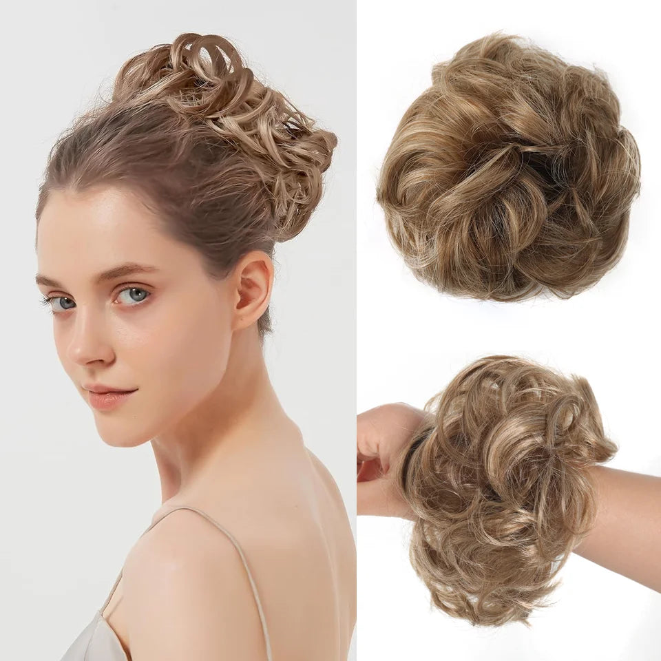 Messy Curly Hair Bun Extension for Instant Voluminous Updo Hairstyles - 13