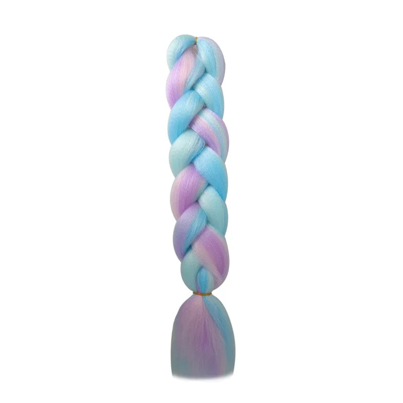 24-Inch Colorful Synthetic Jumbo Braiding Hair Extensions