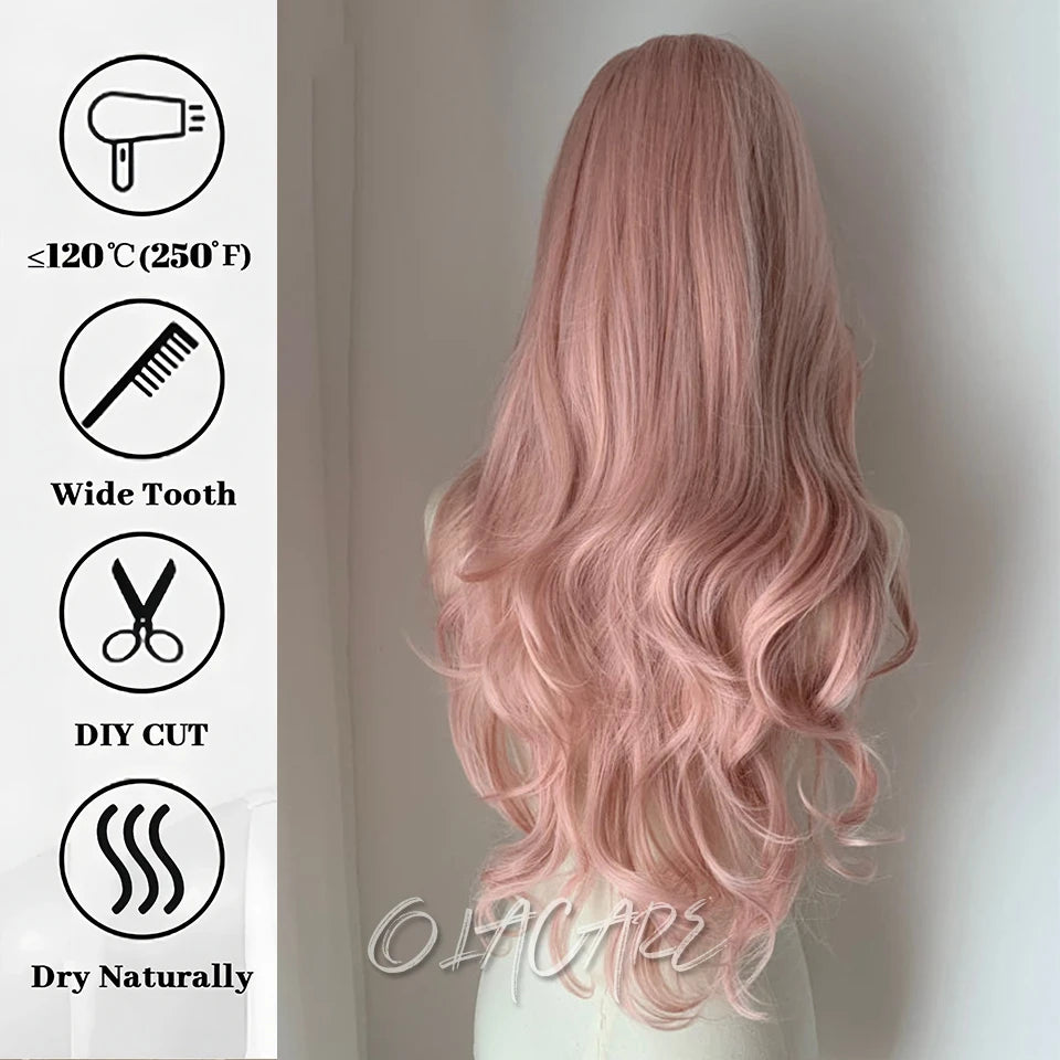 Long Straight Synthetic Wig with Bangs for Cosplay and Parties - 34