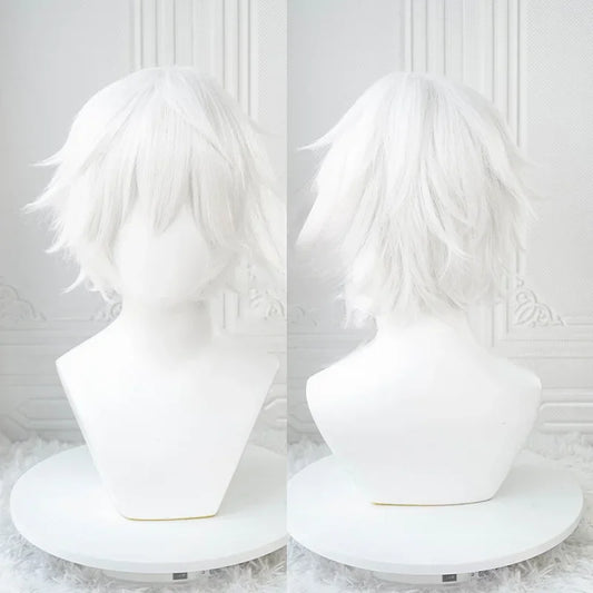 Short White Anime Cosplay Wig for Role Play
