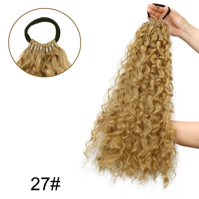 Wavy Curly Synthetic Long Ponytail Hair Extension for Daily Styling - 9