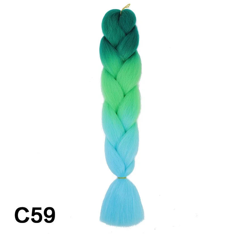 Colorful Synthetic Pre-Stretched Braiding Hair Extensions for Women
