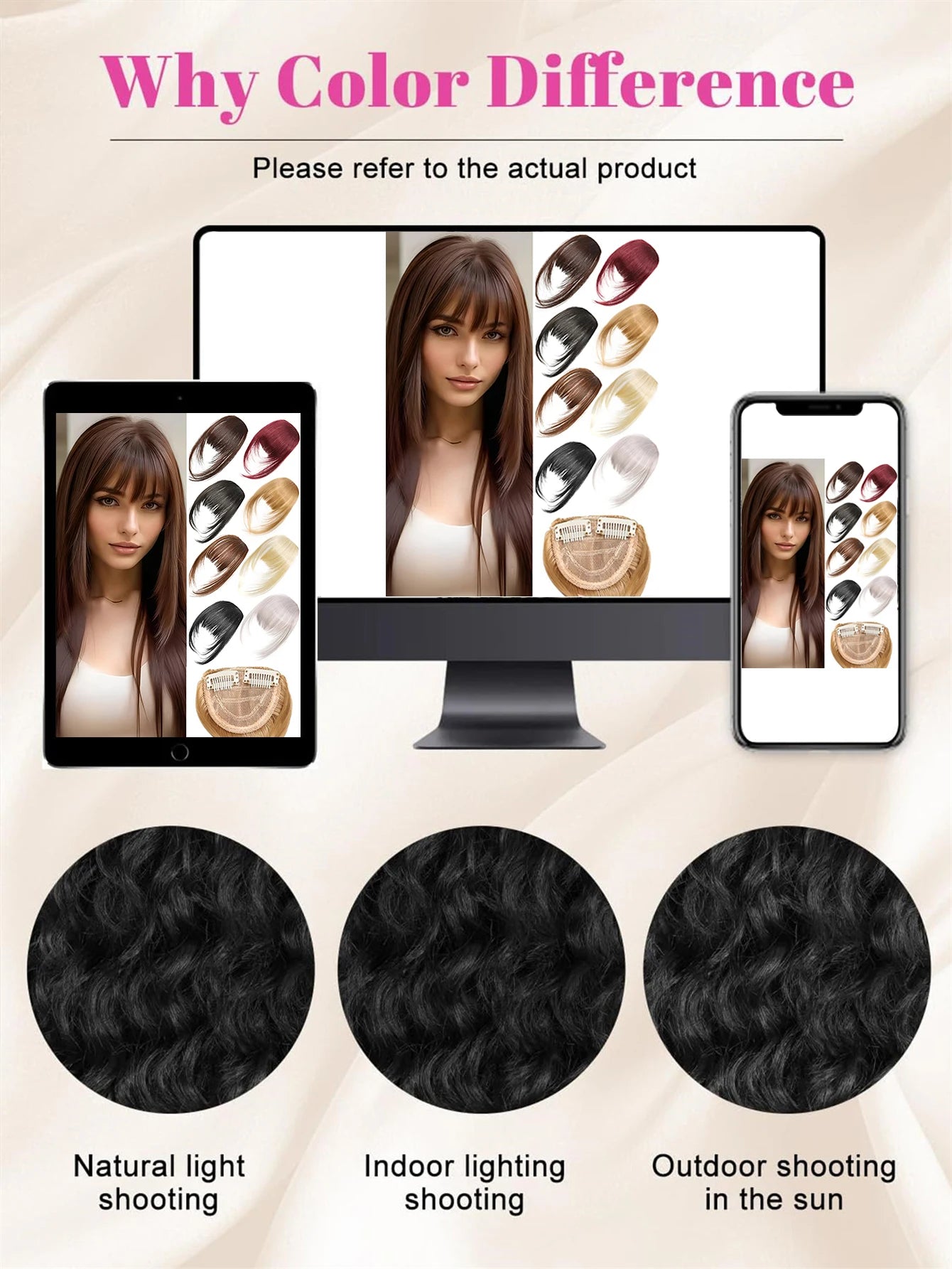 Clip-In Synthetic Hair Bangs with Temples - 15