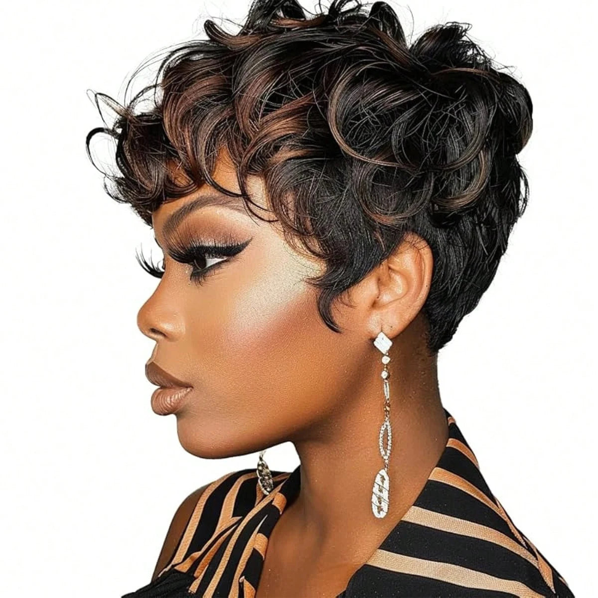 Short Curly Pixie Cut Wig for Daily Wear