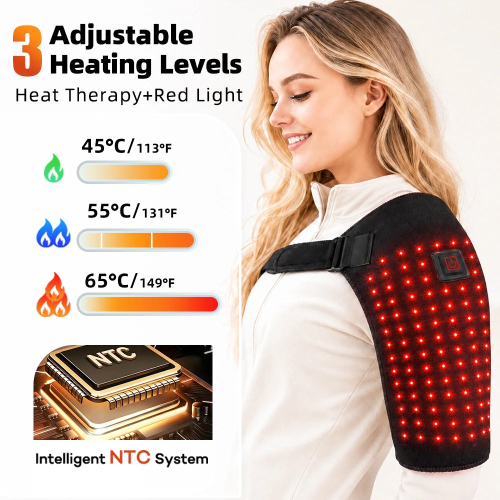 Red Light Therapy Heated Shoulder Brace for Pain Relief and Recovery - 3