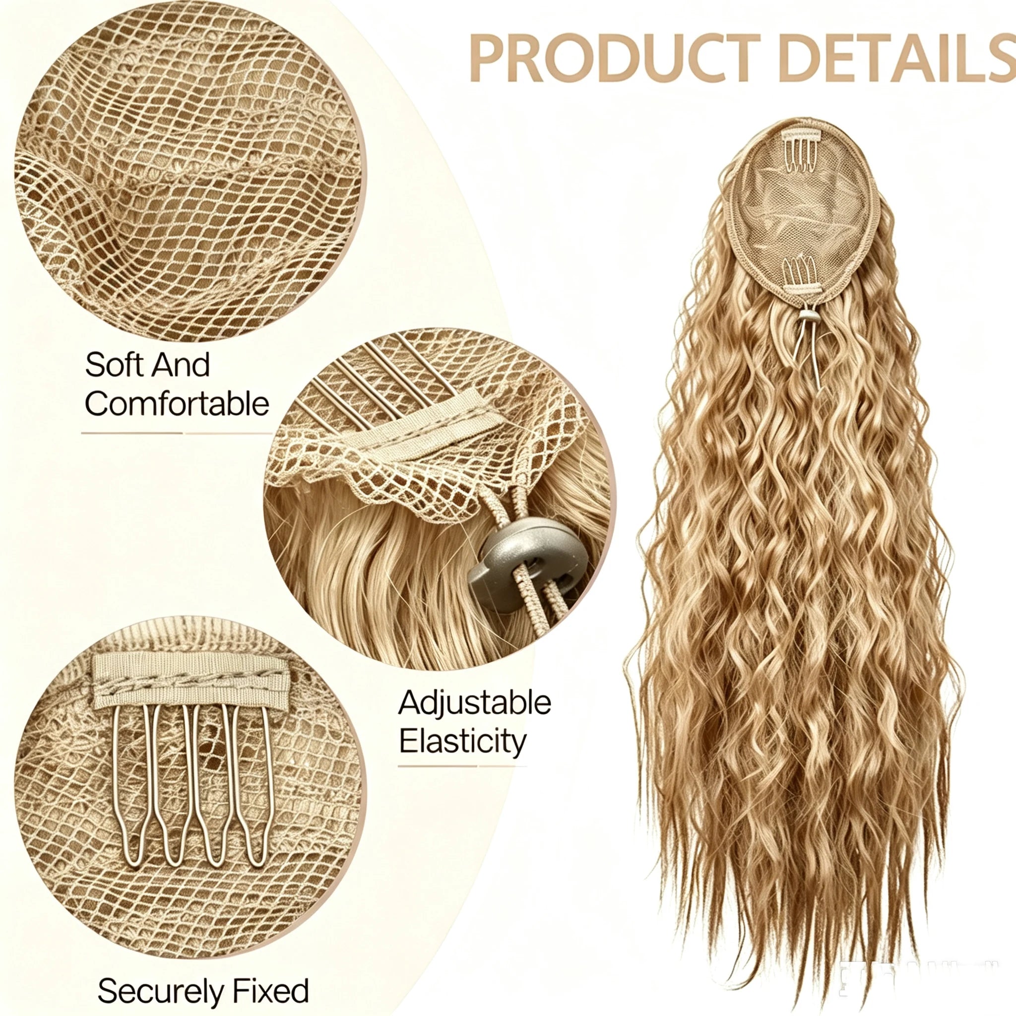 22-Inch Curly Drawstring Ponytail Hair Extension - 10
