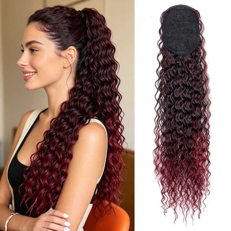 22-Inch Curly Drawstring Ponytail Hair Extension - 13