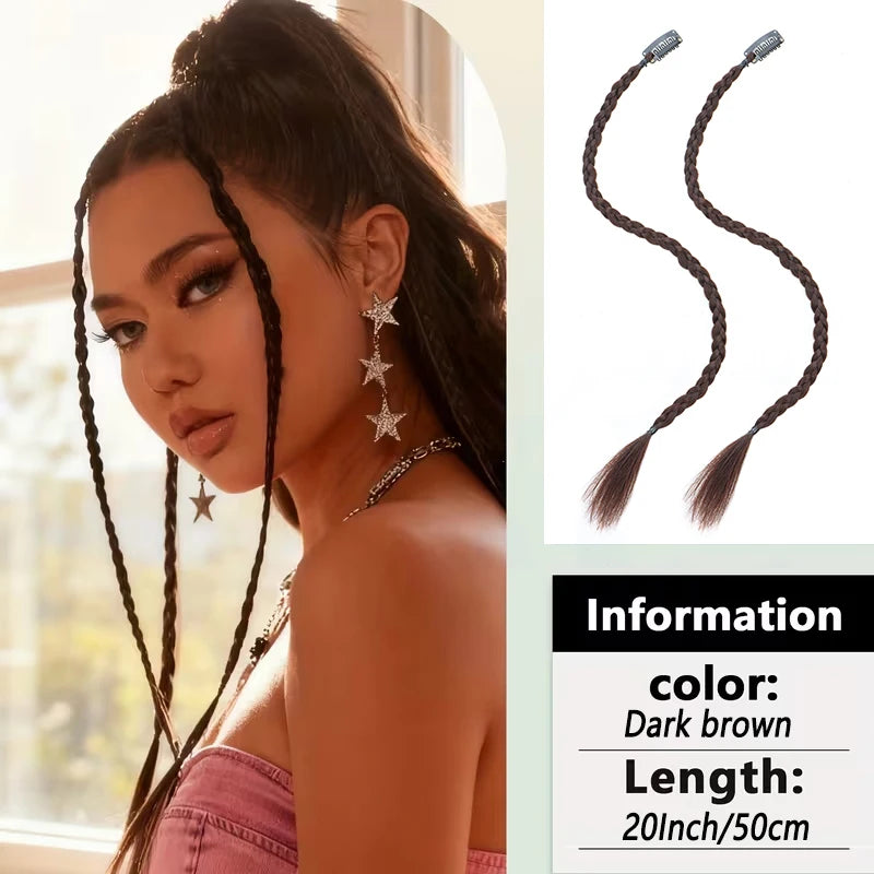 20-Inch Clip-In Braided Hair Extensions for Instant Styling
