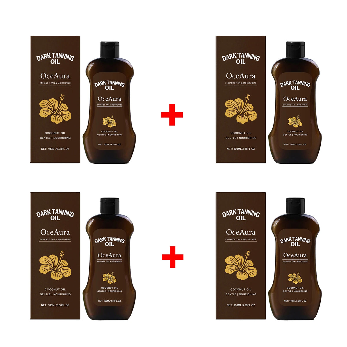 Coconut Oil Dark Tanning Body Oil for Deep Bronze Glow and Hydration